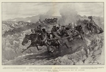 An Ambush, Four Driverless Teams stampeding Out of Action